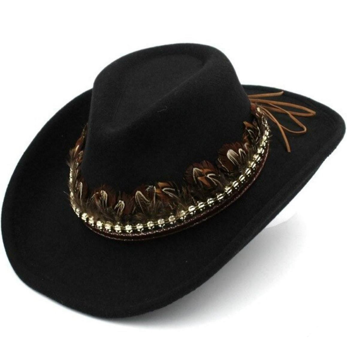 Cowboyhatt med fjädrar 1 Cowboyhatt med fjädrar